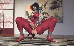 1futa 3d balls big_breasts big_penis blender bodysuit breasts cum cumshot erection erojin feet futa_only futanari large_breasts masturbation penis solo soul_calibur spread_legs squatting taki testicles tight_bodysuit toes