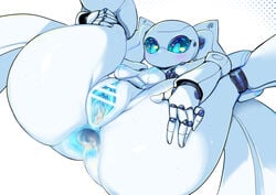 1girls anus ass blue_anus blue_eyes blue_nipples blue_pussy breasts censored cum cum_in_anus cum_in_pussy cum_inside disney disney_channel doll_joints drossel_von_flugel female female_only fireball_(series) machine mouthless nipples no_mouth pochincoff pussy robot robot_girl robot_joints small_breasts solo solo_female thick_thighs thighs vagina white_background white_body