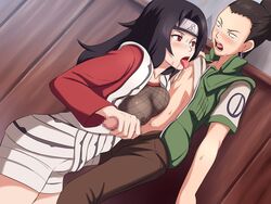 1boy 1girls against_wall age_difference assertive assertive_female big_breasts black_eyes black_hair blue_eyes blush breasts clothed_sex dominant dominant_female duo duo_focus embrace female femdom handjob horny horny_female kimono kurenai_yuhi licking maku_(l-u) male male/female male_with_female malesub nara_shikamaru naruto naruto_(classic) naruto_(series) nipple_licking nipples older_female older_female_and_younger_male open_mouth open_pants outdoors pants penis penis_grab penis_out red_eyes shirt shirt_up standing_sex straight submissive submissive_male vest visible_nipples younger_male yuuhi_kurenai