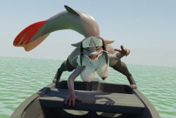 3d_(artwork) anthro blender_(software) breasts catfish claweddrip digital_media_(artwork) female fish fish_tail hi_res jack-o'_pose marine namo(claweddrip) namo_(claweddrip) ornateraven pose