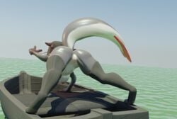 3d_(artwork) anthro ass blender_(software) breasts catfish claweddrip digital_media_(artwork) female fish hi_res jack-o'_pose marine namo(claweddrip) namo_(claweddrip) ornateraven pose