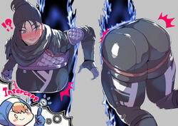 !? 2d apex_legends ass ass_expansion ass_focus ass_shake ass_up ass_visible_through_thighs belt bent_over big_ass big_breasts big_butt blush blush_lines bra breast_expansion breast_squeeze breast_squish breasts breasts_out bursting_breasts bursting_butt eyebrows_visible_through_hair growing growth hourglass_expansion hourglass_figure huge_ass huge_breasts huge_butt looking_away looking_back outgrowing_clothes portal simple_background skin_tight skin_tight_suit stretched_clothing stuck thick thick_ass thick_hips thick_legs thick_thighs tight_clothes tight_clothing tight_pants tights wardrobe_malfunction wattson_(apex_legends) wraith_(apex_legends) yu02j0