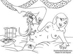 christmas disney disney_princess drawnthatwayxx enchantedhentai.com fa_mulan female interspecies male monochrome mulan mulan_(1998_film) mushu nipples penis pussy sketch zoophilia