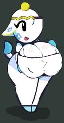 animal_crossing breasts cubesmolly elephant female fur huge_breasts nintendo nipple_bulge thick_thighs tia_(animal_crossing) video_games wide_hips