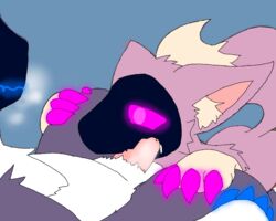 blowjob claws deepthroat duo funny furry genitals glowing glowing_claws machine male male/male oral penis protogen traced