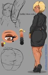 1girls ass big_ass big_butt big_penis buttplug female high_heels latina leila mole_on_ass mom_leila office_lady original original_character penis rocksbear_(artist) sketch thick_thighs wide_hips