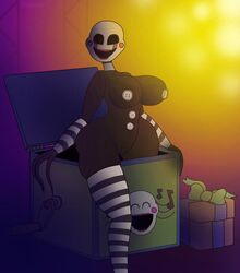 1girls 3_fingers black_and_white black_body breasts classic_fnaf_2_marionette classic_fnaf_2_puppet five_nights_at_freddy's marionette_(fnaf) original_fnaf_2_marionette original_fnaf_2_puppet puppet_(fnaf) pussy solo thick_thighs thighs