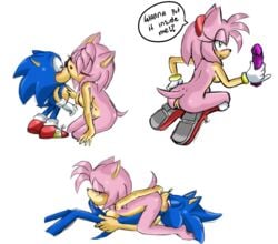 69 69_position amy_rose classic_sonic cunnilingus ears_back english_text facesitting fellatio hedgehog pink_fur pink_hair sonic_(series) sonic_forces sonic_generations sonic_the_hedgehog