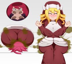 2girls agent_3_(bubblebuttdoublebutt) ass_in_dress ass_on_face big_ass big_breasts big_butt blonde_hair blush cleavage closed_eyes drill_hair enormous_ass facesitting fart fart_cloud fart_fetish farting farting_in_face farting_on_face farts milgreff_(bubblebuttdoublebutt) multiple_girls nun nun's_habit oc original protorepulsive purple_eyes red_hair repulsiveproto yoshizilla yuri