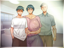 ban_(natedecock) big_breasts breasts cameltoe family father father_and_son huge_breasts implied_incest male milf mother mother_and_child mother_and_son natedecock natsumi_(natedecock) nipple_bulge parent parent_and_child parent_and_son short_hair son venus_body