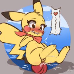 anal anal_sex anus blush bunnybits female furry genitals heart hi_res multi_nipple nintendo nipples penetration pikachu pokémon_(species) pokemon pussy video_games yellow_body