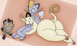 1girls 2boys alolan_meowth anthro anus anus_peek ass big_ass big_breasts big_butt big_penis bottom_heavy cat_ears cat_tail claws fellatio female galarian_meowth game_freak hand_on_head huge_ass huge_butt looking_at_another looking_at_penis male meowth naked nintendo oral penis pokémon_(species) pokemon pokemon_rgby pokemon_sm pokemon_ss smile smiling sucking tail thick_thighs trio video_games whiskers whynotwynaut