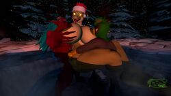 3d animated anthro anthro_on_anthro avian big_breasts big_feet bouncing_breasts breast_sucking christmas christmas_hat christmas_tree double_penetration furry group group_sex gryphon hand_on_breast happy_sex hot_spring hot_water margret_stalizburg mature_female moaning mp4 night no_sound nude original_character outside penis reptile sex size_difference smaller_male snake snow source_filmmaker tezcatl tezcatl-ayauhtli tezcatl_(character) trio video water wolf z-ruin zp92