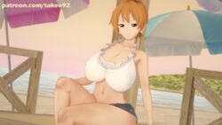 1girls 3d 3d_(artwork) alternate_costume barely_clothed beach big_ass big_breasts brown_eyes cleavage curvaceous curvy erect_nipples erect_nipples_under_clothes female female_focus female_only huge_ass huge_breasts koikatsu large_ass large_breasts leg_up looking_at_viewer nami nipples_visible_through_clothing one_piece orange_hair patreon pinup posing revealing_clothes seductive seductive_look short_hair sideboob sitting skimpy skimpy_clothes smile takeo92 text thick tight_clothing topwear underboob wide_hips