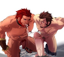 2boys abs bara biceps blowjob bondage boner erection fate/grand_order fate/zero fate_(series) flaccid gay_domination hachikenoko_(weigham) iskandar_(fate) linked_nipples male male_only maledom malesub multiple_boys multiple_subs muscle muscled muscles muscular mutual_linked_nipples napoleon_bonaparte_(fate) nipple_piercing nipple_rings nipples nipples_linked_to_another nude pecs penis pierced_nipples pov tagme tied_nipples yaoi