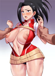 absurd_res areolae arm_grab armpits arms_up ass big_breasts black_hair blush breasts clothed clothing costume dark-skinned_male erect_nipples female forced group haikawa_hemlen hair hero_outfit_(mha) hi_res highres huge_ass huge_breasts human imminent_rape imminent_sex interracial large_breasts light_skin long_hair looking_at_viewer male momo_yaoyorozu my_hero_academia nipple_bulge nipple_slip nipples no_bra open_clothes open_mouth panties pussy questionable_consent restrained shounen_jump simple_background skirt solo_focus standing straight sweat thick_thighs thighs tongue uncensored underboob undressing uniform unseen_male_face vein wet white_body wide_hips young