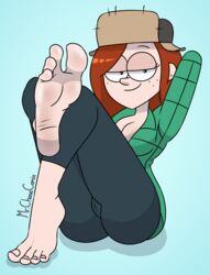 4_toes barefoot best_feet cleavage disney disney_channel feet female foot_fetish foot_focus fully_clothed gravity_falls looking_at_viewer mr._chase_comix signature soles solo solo_female toes wendy_corduroy