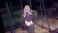 2girls 3d amanda_o'neill animated blush bottomless dildo dildo_in_pussy dildo_sitting exhibitionism face_mask female hidden_dildo little_witch_academia loluncc mp4 no_panties no_sound pussy_juice sex_toy stockings sucy_manbavaran swing_set video