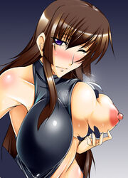 breast_grab breasts female muv-luv muv-luv_alternative_-_total_eclipse takamura_yui