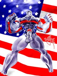 bara gay heroman heroman_(robot) male male_only muscular muscular_male precum tagme