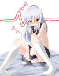 1girls angel_beats! female female_only kanade_tachibana knee_socks kneehighs kneesocks socks solo tagme tenshi white_socks