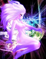 ass barefoot breasts claws esper esper_terra feet final_fantasy final_fantasy_vi gradient_hair minatosaiga multicolored_hair nipples nude purple_eyes purple_hair purple_skin terra_branford white_hair