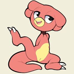 2019 anthro beak female flat_chested front_view full-length_portrait genitals hands_behind_back itsunknownanon looking_aside magby nintendo nude one_leg_up pokémon_(species) pokemon portrait pussy raised_leg solo spread_legs spreading video_games