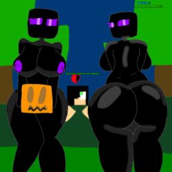 ass big_ass big_butt black_skin enderman enderwoman jespley jespleyelemofeliz minecraft nipples purple_eyes rule_63