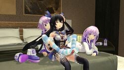 1futa 2girls 3d big_penis bottomless breasts clothed clothing duo erection eyes_rolling_back feet female footjob fully_clothed futanari garry's_mod hi_res human light-skinned_female light-skinned_futanari light_skin nepgear neptune_(neptunia) neptunia_(series) noire on_stomach pale_skin partially_clothed penis shoes tomori_(artist) watching