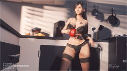 3d alternate_version_available bifrost3d big_breasts coffee_mug final_fantasy final_fantasy_vii lingerie queen_of_spades tifa_lockhart underwear