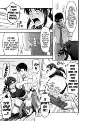 azasuke big_penis black_lagoon censored dialogue english_text huge_cock imminent_sex monochrome okajima_rokuro revy undressing