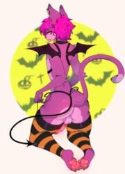 absurd_res anthro cat_tail claws clothing collar domestic_cat felid feline felis footwear genitals halloween_costume hi_res male mammal pawpads paws penis socks solo tylerayrton