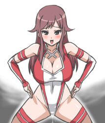 brainwashing female haigure highleg highleg_leotard large_breasts navel otoo_(izanagi) personality_change smile thick_thighs to-gnaniwa wide_hips