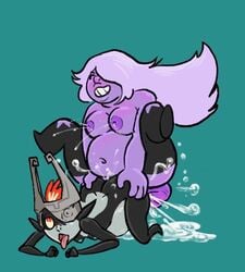 ahe_gao amethyst_(steven_universe) anal animal_genitalia animal_penis anthro ass balls belly big_belly black_and_white_body blush bodily_fluids breasts cartoon_network chubby_female chubby_gynomorph clothing cum cum_in_ass cum_inside duo equine_penis erection excessive_cum fat female fucked_silly gem_(species) genital_fluids genitals gynomorph hair hornedgiant humanoid imp inflation intersex intersex/female intersex/intersex lactating legwear long_hair looking_pleasured midna navel nintendo nipples nude open_mouth overweight overweight_gynomorph overweight_intersex penetration penis purple_body purple_skin sex shortstack size_difference slightly_chubby steven_universe the_legend_of_zelda thick_thighs thigh_highs tongue tongue_out twilight_princess video_games wide_hips