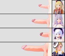 3d admiral_hipper_(azur_lane) azur_lane big_penis futa_only futanari hood_(azur_lane) illustrious_(azur_lane) large_penis multiple_girls multiple_penises penis penis_size_chart penis_size_comparison penis_size_difference shinano_(azur_lane) small_penis