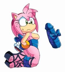 amy_rose coolblue exposed_torso footwear handwear pink_fur pink_hair sonic_(series) wrapped