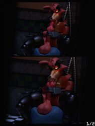 3d 3d_(artwork) animal_genitalia animal_penis autofellatio balls big_balls big_penis canine erection fellatio five_nights_at_freddy's five_nights_at_freddy's_2 fox foxy_(fnaf) furry knot male oral oral_masturbation penis_in_mouth rckke robot sitting_down solo solo_male withered_foxy