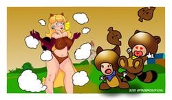 ashamed blush crop_top mario_(series) nintendo princess_peach shocked shocked_expression shocked_eyes strapless_clothing super_mario_3d_land super_mario_3d_world tank_top tanooki_ears tanooki_peach tanooki_suit tanooki_tail tanooki_toad tawagoto_(probros)