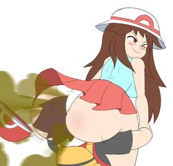 1boy 1girls big_ass big_butt blush brap brown_hair enormous_ass face_in_ass fard fart fart_cloud fart_fetish farting farting_in_face farting_on_face fat_ass fetish funny hat leaf_(pokemon) nintendo one_eye_closed panties pokemon protorepulsive red_(pokemon) repulsiveproto skirt smelly smelly_ass smile stinky stinky_ass thick_thighs upskirt white_panties wink yoshizilla