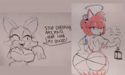 amy_rose anthro bat big_ass big_breasts big_butt bubble_butt champiart child_bearing_hips comeback ghost halloween_costume hedgehog hourglass_figure huge_ass instant_loss_2koma lantern large_ass lingerie meme not_impressed pear-shaped_figure pear_shaped pink_fur rouge_the_bat sonic_(series) sonic_the_hedgehog_(series) stern_expression teasing thick_thighs thunder_thighs unimpressed wide_hips