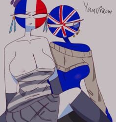 2girls countryhumans countryhumans_girl france_(countryhumans) multiple_girls united_kingdom_(countryhumans) yumimeow