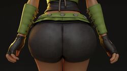 3d animated ass ass_focus big_ass bouncing_ass butt clothing dragon_quest dragon_quest_xi jade_(dq11) kishi ponytail purple_eyes purple_hair shorts tagme video