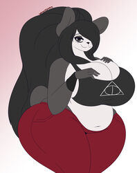 big_breasts dewwydarts dewwydartz eva_(kingretrokirby) female furry panda slightly_chubby tagme thick_thighs wide_hips