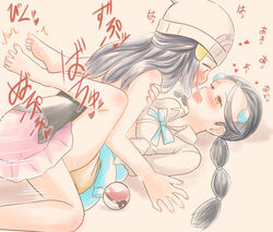 1futa 1girls ambiguous_penetration azumanishiki barefoot beanie black_hair blue_hair blush candice_(pokemon) clothed clothed_sex clothes_around_waist clothing dawn_(pokemon) dress duo eyelashes feet female futa_on_female futanari gym_leader hair_ornament hairclip hat human implied_futanari legs_up light-skinned_female light-skinned_futanari light_skin long_hair looking_at_another motion_lines nintendo pale_skin pink_skirt poke_ball pokemon pokemon_(game) pokemon_dppt ribbon sex shiny shiny_skin sidelocks simple_background skirt sleeveless sleeveless_shirt sleeves_rolled_up sweater sweater_around_waist