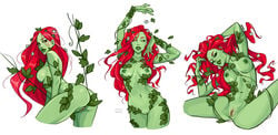 1girls 2d absurd_res areolae batman_(series) breasts casual_nudity dc dc_comics disembodied female female_only flora_fauna flower flower_in_hair green-skinned_female green_eyes green_lipstick green_skin leaf leaf_clothing leaf_in_hair long_hair looking_at_viewer looking_away minko narrowed_eyes nipples nude nude_female pamela_isley poison_ivy pussy red_hair solo solo_female spread_legs white_background