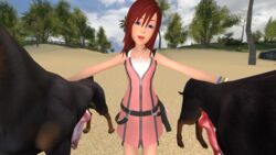 16:9 3d canid canine canine_penis dog domestic_dog female female_human huge_cock human interspecies kairi kingdom_hearts kingdom_hearts_ii kingdom_hearts_iii large_penis looking_at_viewer male_canine penis red_hair zoophilia