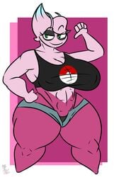 1girls anthro anthro_only anthrofied big_breasts celebi female female_only kingretrokirby muscular muscular_female mythical_pokemon nintendo pink_body pokémon_(species) pokemon pokemon_(species) pokemon_gsc purple_body shiny_pokemon solo solo_female thick_thighs wide_hips