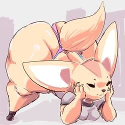 1:1 aggressive_retsuko anthro ass ass_up big_ass big_butt breasts bubble_butt canid canine clothed clothing female fenneko fox fur furry furry_only hi_res huge_ass huge_butt jack-o_pose kiseff mammal netflix panties pose sanrio smooth_skin solo tail thick_thighs underwear wide_hips