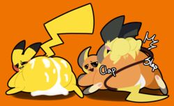 3boys anal anal_sex anthro big_ass big_balls big_penis biting_lip chubby cum_in_ass eyes_rolling_back girly huge_ass nintendo pichu pikachu pokémon_(species) pokemon pokemon_(species) raichu sitrusnsfw small_dom_big_sub