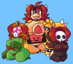 bikini femboy glasses koopa mario_(series) nat_(riteliso) nintendo piranha_plant plantie red_hair shortstack shy_gal sleepyslut thick_thighs thighhighs